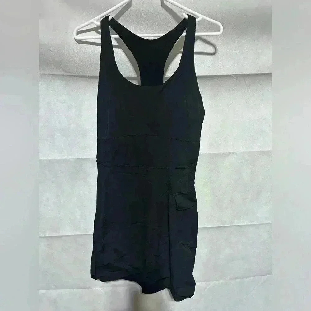 Fabletics One Cargo Dress Black Size Large Tennis Pickleball Gym Pockets EEUC!